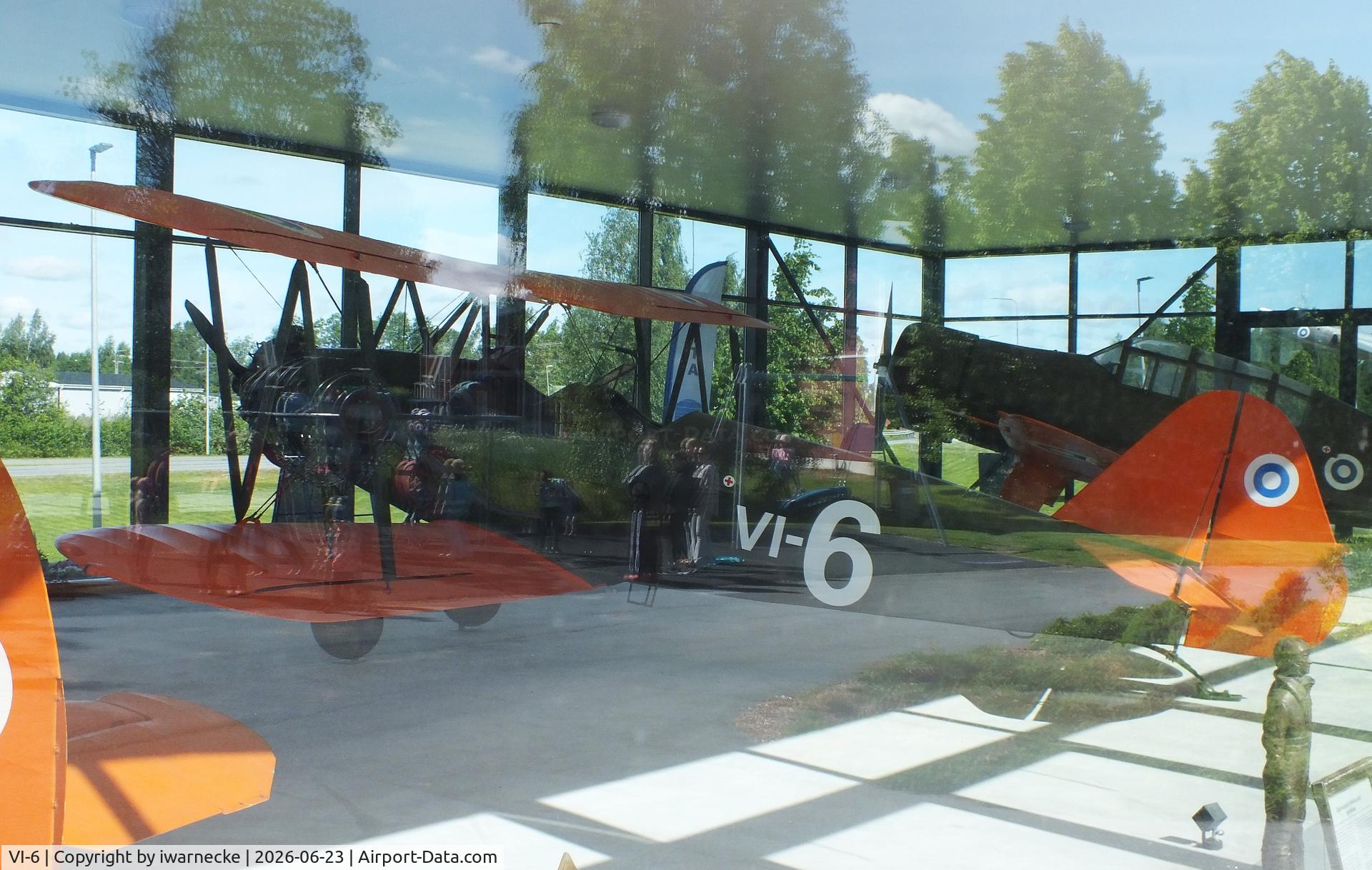 Aircraft VI-6, Valtion Viima II, c/n not found_VI-6, Valtion lentokonetehdas VL Viima II inside a glass pavilion (sorry for the reflections) at the Lentokonepuisto (Aircraft Park), Kauhava, photo by iwarnecke