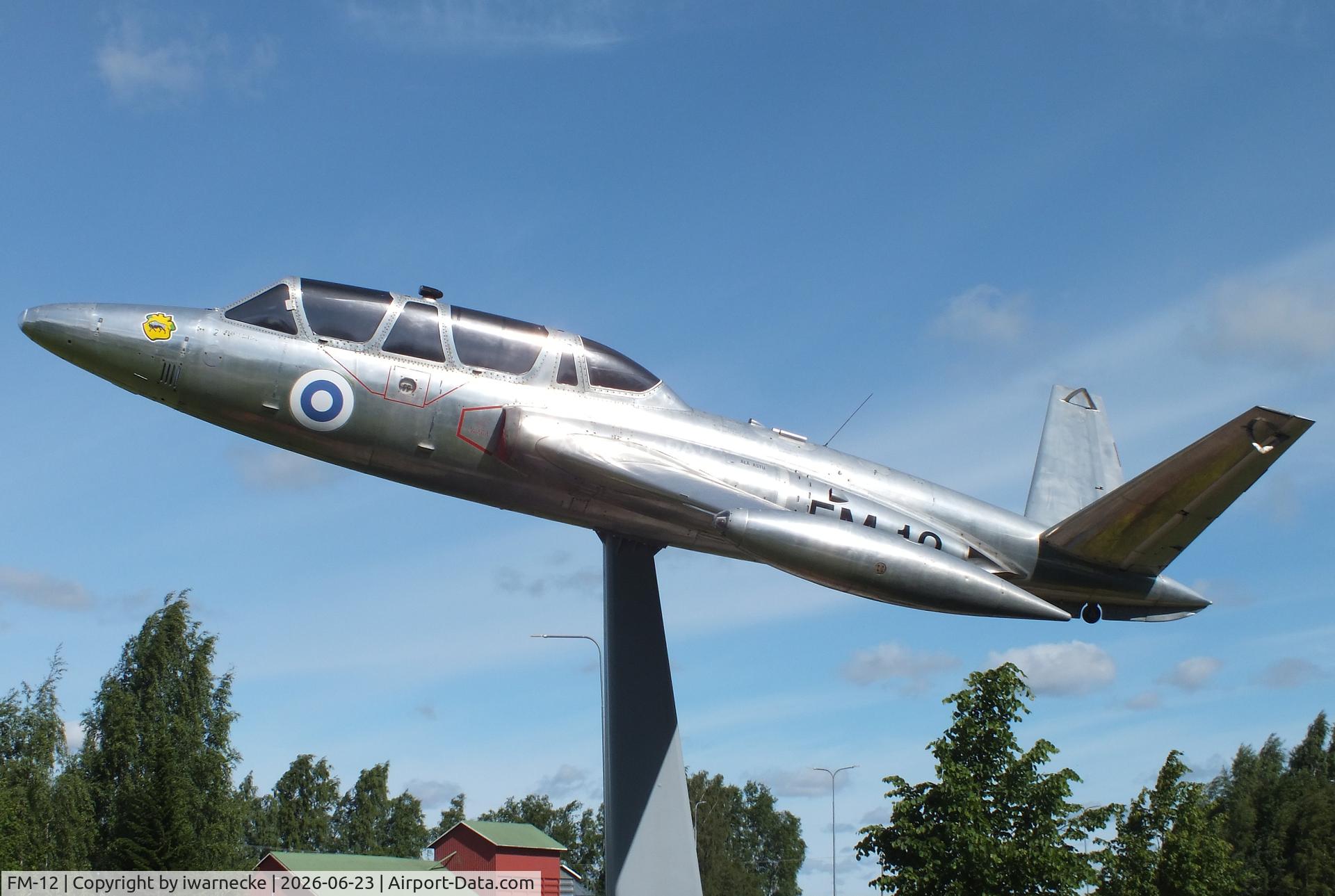 Aircraft FM-12, Fouga CM-170R Magister, c/n 246, Fouga CM.170R Magister at the Lentokonepuisto (Aircraft Park), Kauhava, photo by iwarnecke