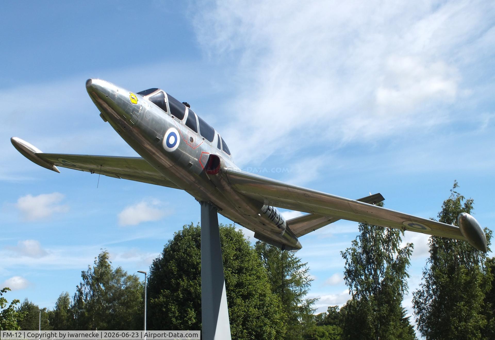 Aircraft FM-12, Fouga CM-170R Magister, c/n 246, Fouga CM.170R Magister at the Lentokonepuisto (Aircraft Park), Kauhava, photo by iwarnecke