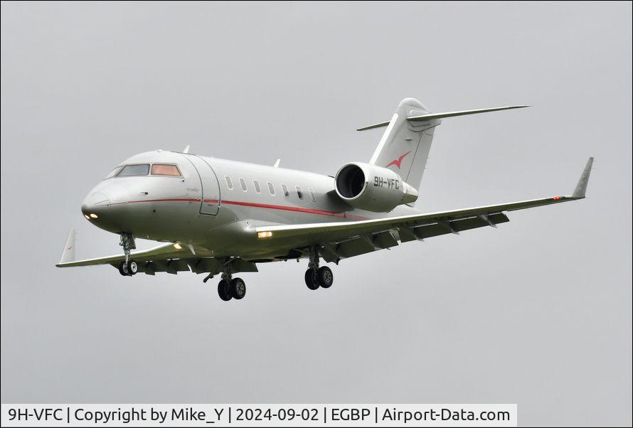 Aircraft 9H-VFC, 2015 Bombardier Challenger 605 (CL-600-2B16), c/n 5972, 2015 Bombardier Challenger 605 arriving at Cotswold Airport, at EGBP, photo by Mike_Y