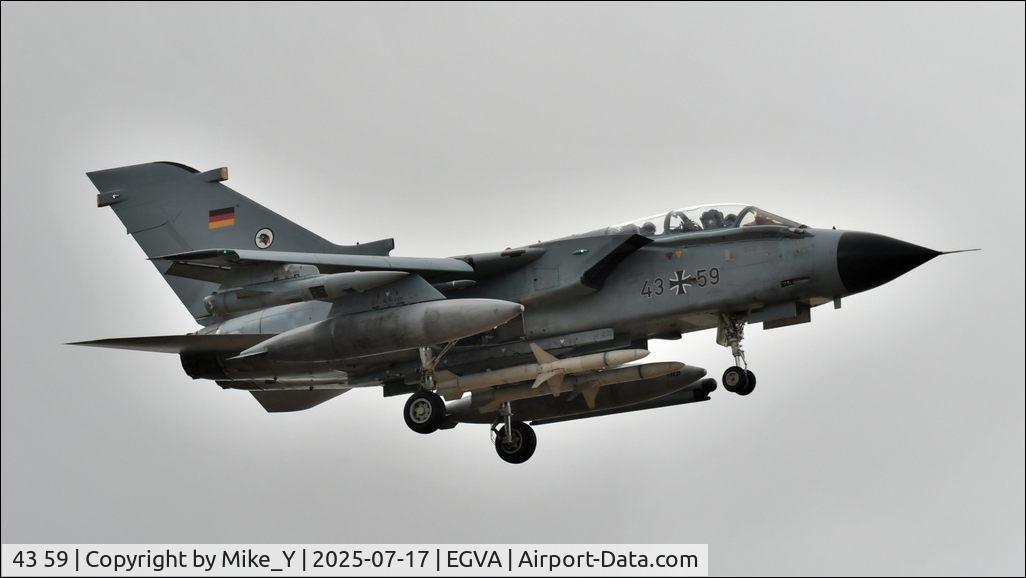 Aircraft 43 59, Panavia Tornado IDS, c/n 157/GS032/4059, Panavia Tornado IDS of the German Air Force arriving at Fairford for RIAT 2025, at EGVA, photo by Mike_Y