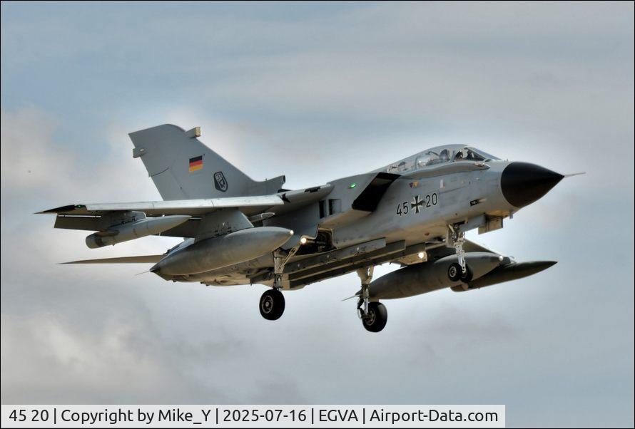 Aircraft 45 20, Panavia Tornado IDS, c/n 553/GS168/4220, Panavia Tornado IDS of the German Air Force arriving at Fairford for RIAT 2025, at EGVA, photo by Mike_Y