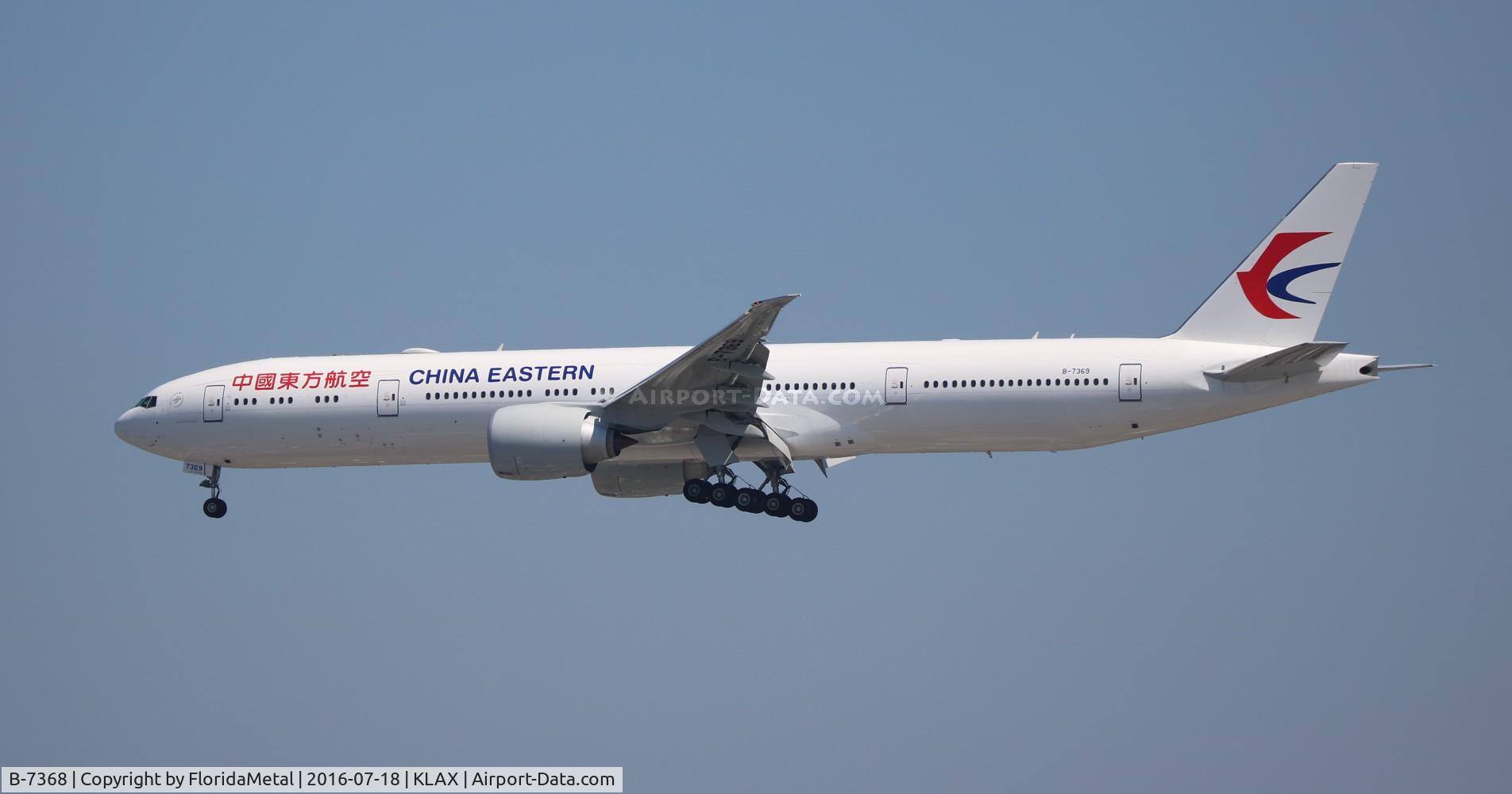 Aircraft B-7368, 2016 Boeing 777-39P/ER, c/n 43282 l/n 1396, CES 773 zx, at KLAX, photo by FloridaMetal