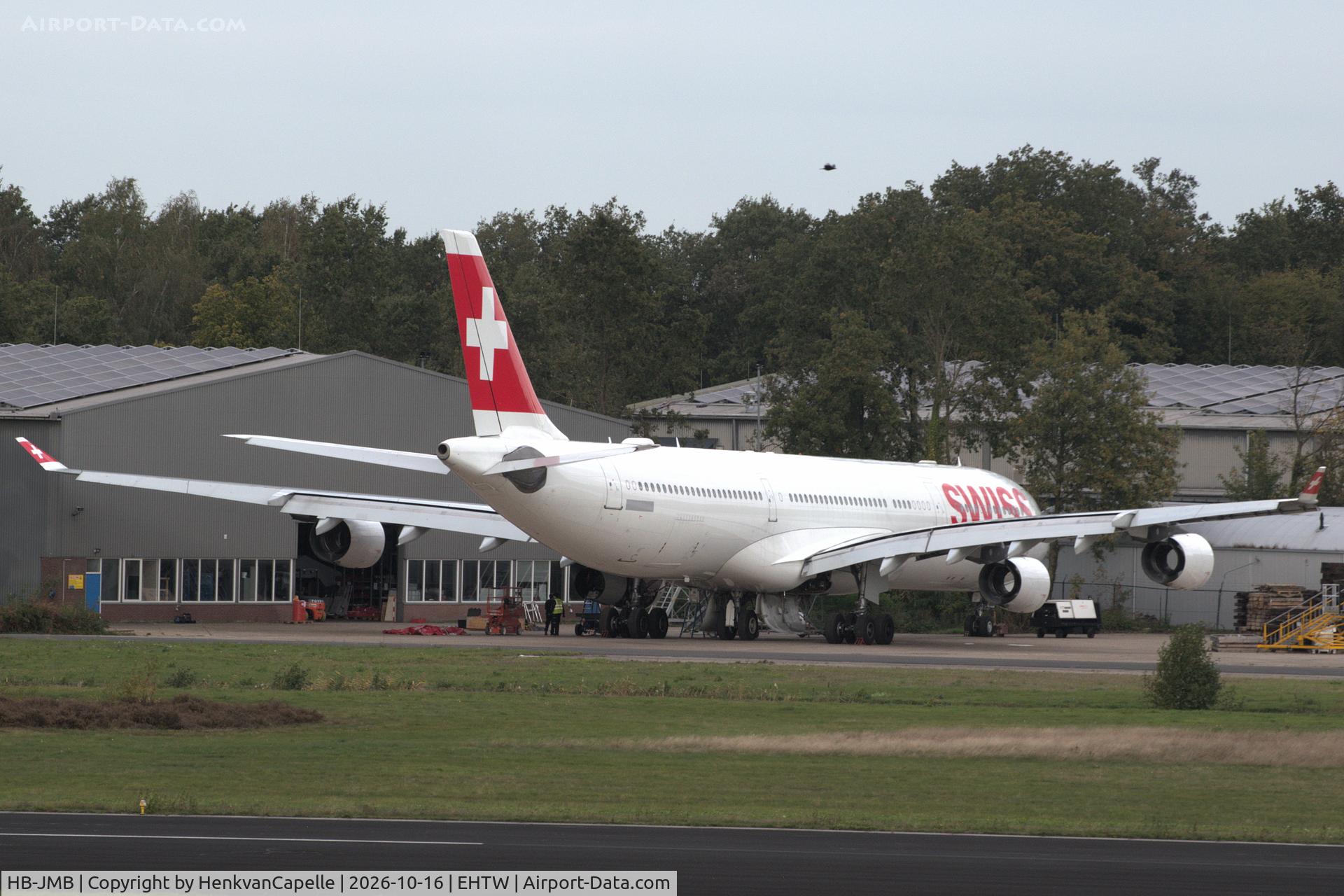 Aircraft HB-JMB, 2003 Airbus A340-313, c/n 545, Airbus A340-313 of Swiss at Twente, for demolition by AELS, at EHTW, photo by HenkvanCapelle