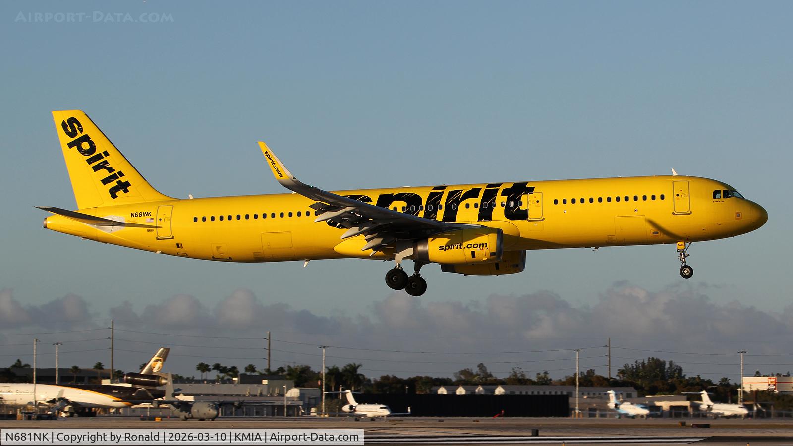 Aircraft N681NK, 2017 Airbus A321-231, c/n 7908, at mia, at KMIA, photo by Ronald