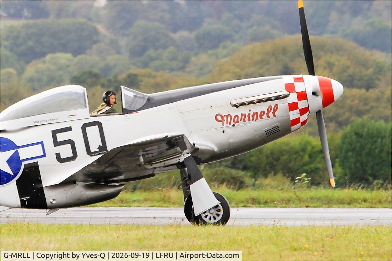 Aircraft G-MRLL, 1943 North American P-51D Mustang, c/n 109-27154, North American P-51D Mustang, Taxiing rwy 04, Morlaix-Ploujean airport (LFRU-MXN), at LFRU, photo by Yves-Q