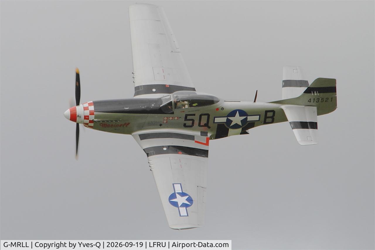 Aircraft G-MRLL, 1943 North American P-51D Mustang, c/n 109-27154, North American P-51D Mustang, On display, Morlaix-Ploujean airport (LFRU-MXN), at LFRU, photo by Yves-Q