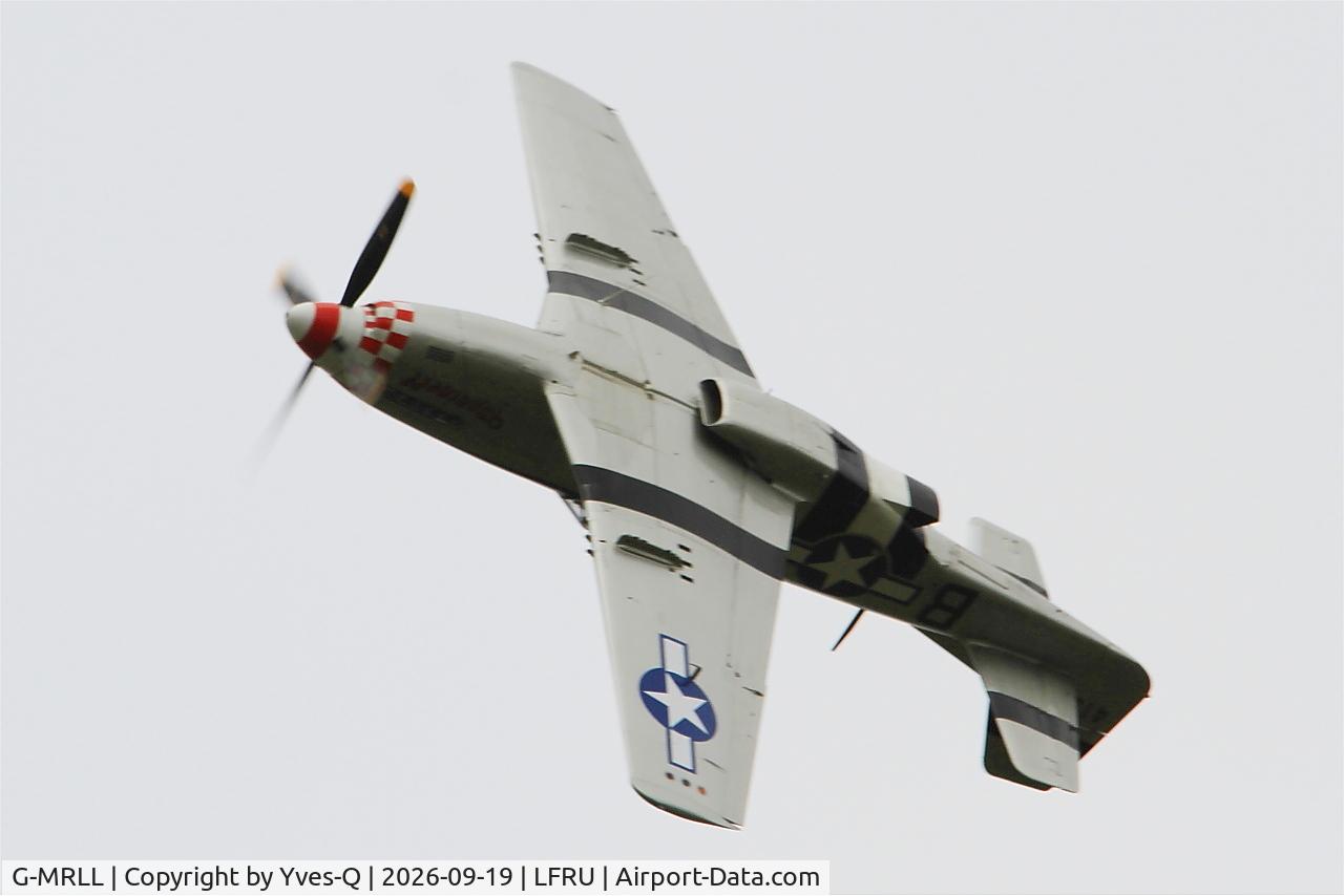 Aircraft G-MRLL, 1943 North American P-51D Mustang, c/n 109-27154, North American P-51D Mustang, On display, Morlaix-Ploujean airport (LFRU-MXN), at LFRU, photo by Yves-Q