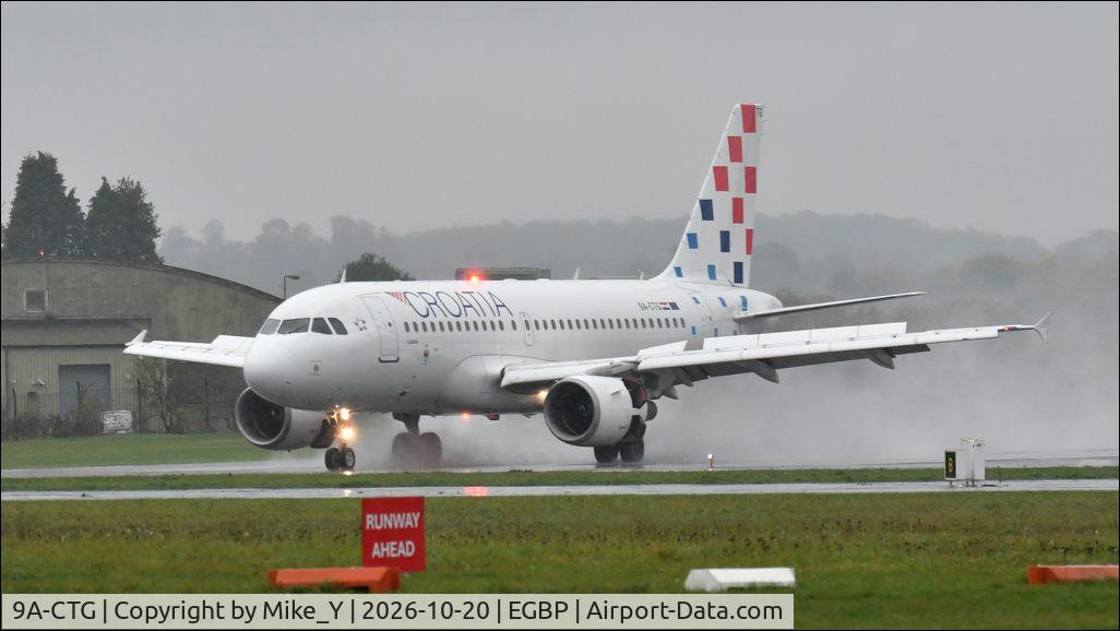 Aircraft 9A-CTG, 1998 Airbus A319-112, c/n 767, 1998 Airbus A319-112 arriving at Cotswold Airport, at EGBP, photo by Mike_Y