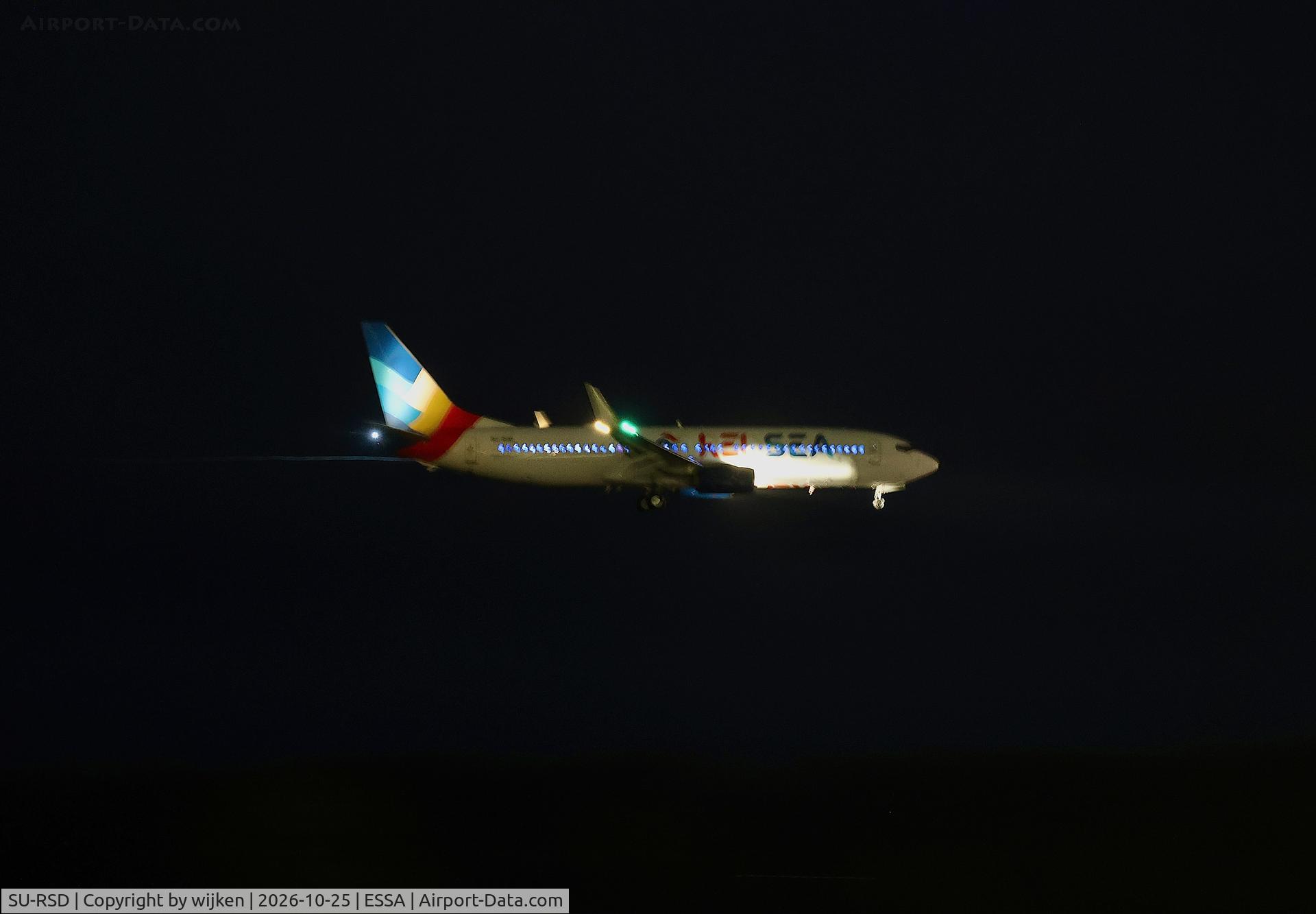 Aircraft SU-RSD, 2013 Boeing 737-8EH, c/n 39619 l/n 4509, Rwy 19L, at ESSA, photo by wijken