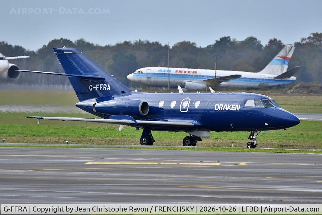 Aircraft G-FFRA, 1968 Dassault Falcon (Mystere) 20DC, c/n 132, Teesside (MME) Bordeaux (BOD) FRA92, at LFBD, photo by Jean Christophe Ravon / FRENCHSKY