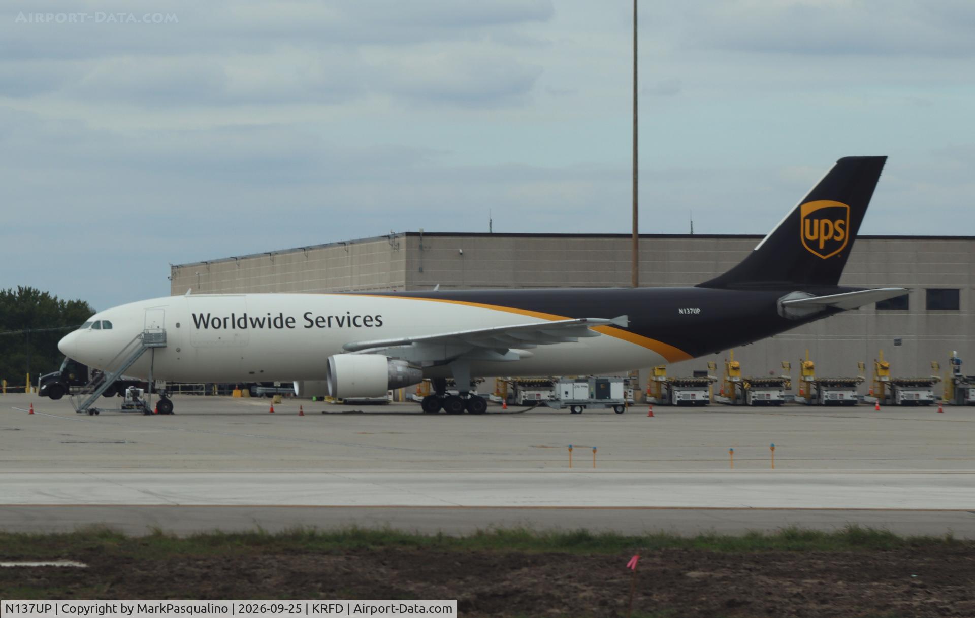 Aircraft N137UP, 2001 Airbus A300F4-622R, c/n 820, Airbus A300F4-622R, at KRFD, photo by MarkPasqualino