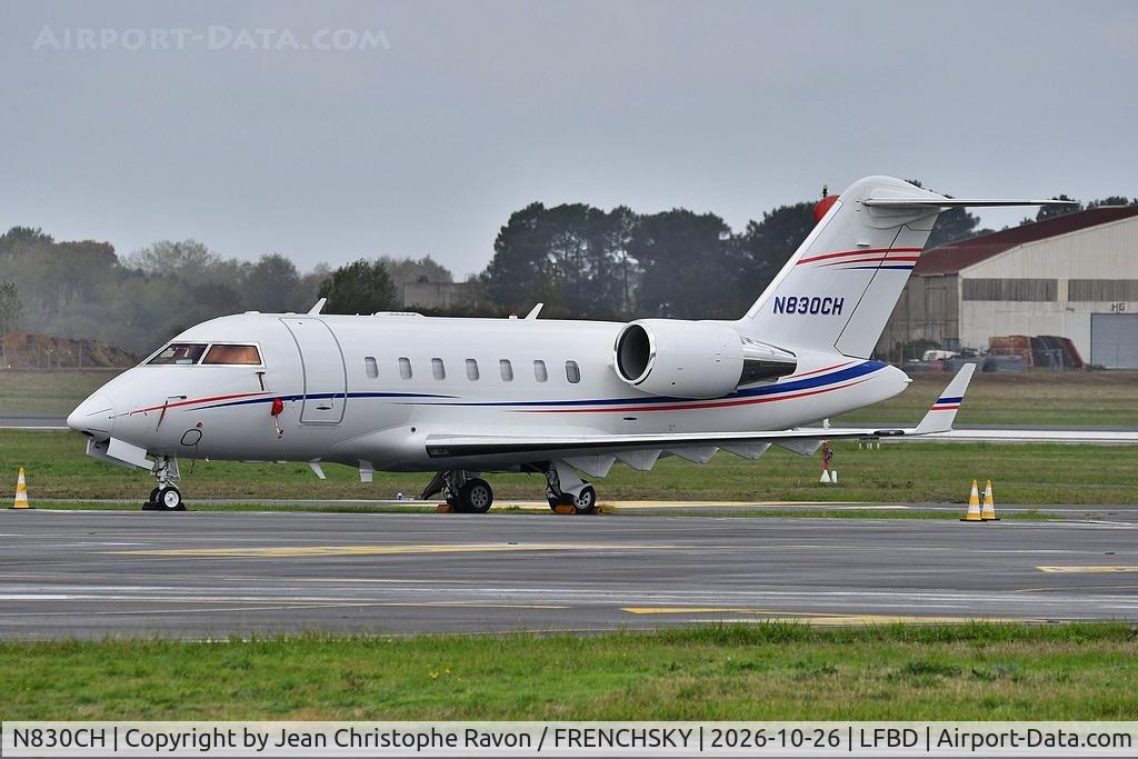 Aircraft N830CH, 2013 Bombardier Challenger 605, c/n 5954, Sky Quest, at LFBD, photo by Jean Christophe Ravon / FRENCHSKY