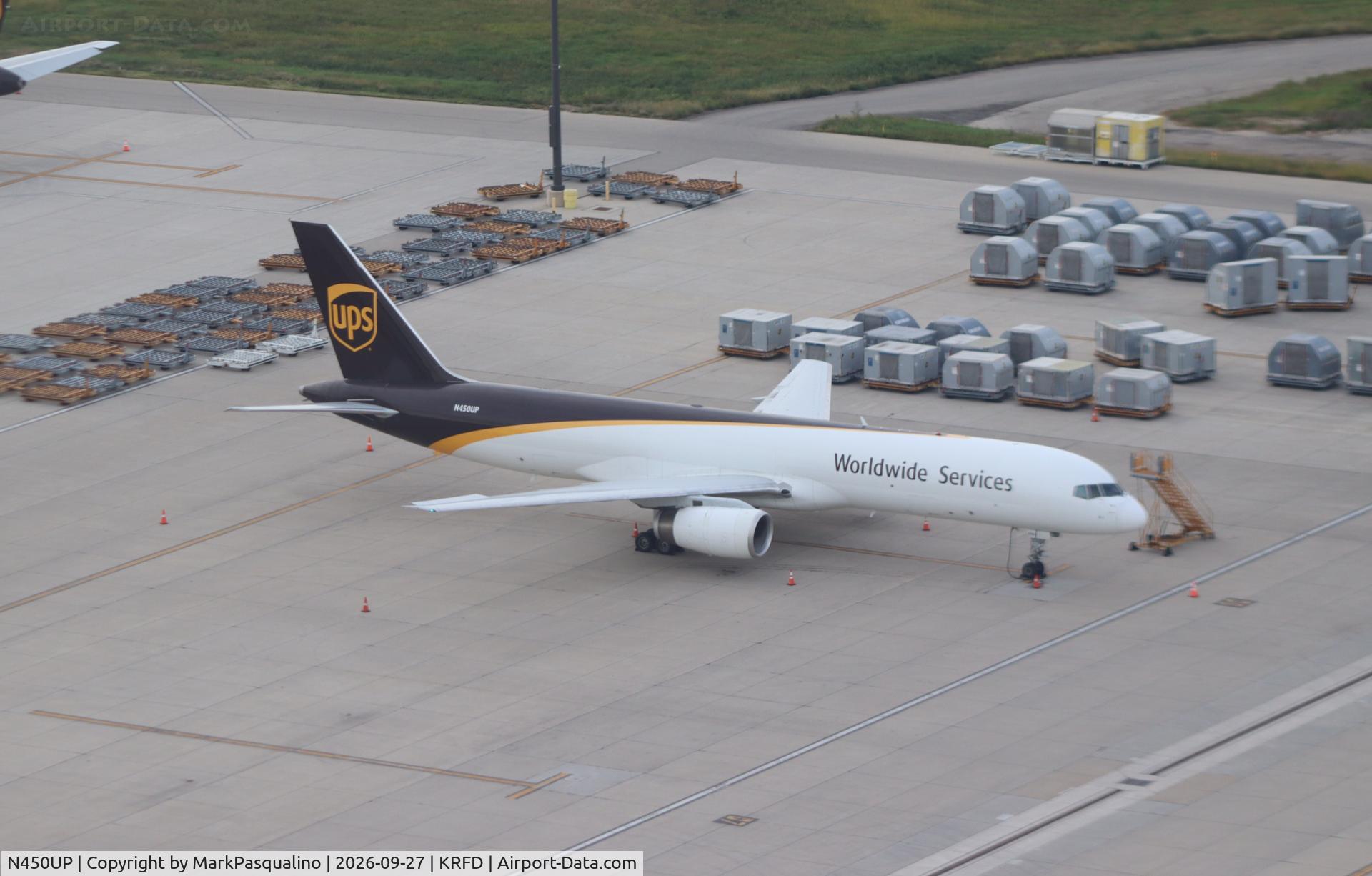Aircraft N450UP, 1995 Boeing 757-24APF, c/n 25472, Boeing 757-24APF, at KRFD, photo by MarkPasqualino