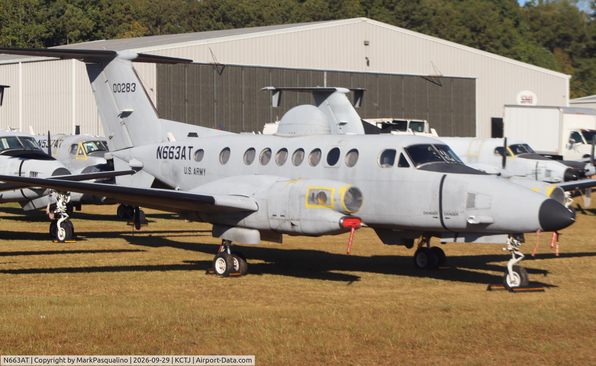 Aircraft N663AT, Hawker Beechcraft MC-12S-3 Emarss-V (350ER), c/n FL-663, Beech MC-12S-3, at KCTJ, photo by MarkPasqualino