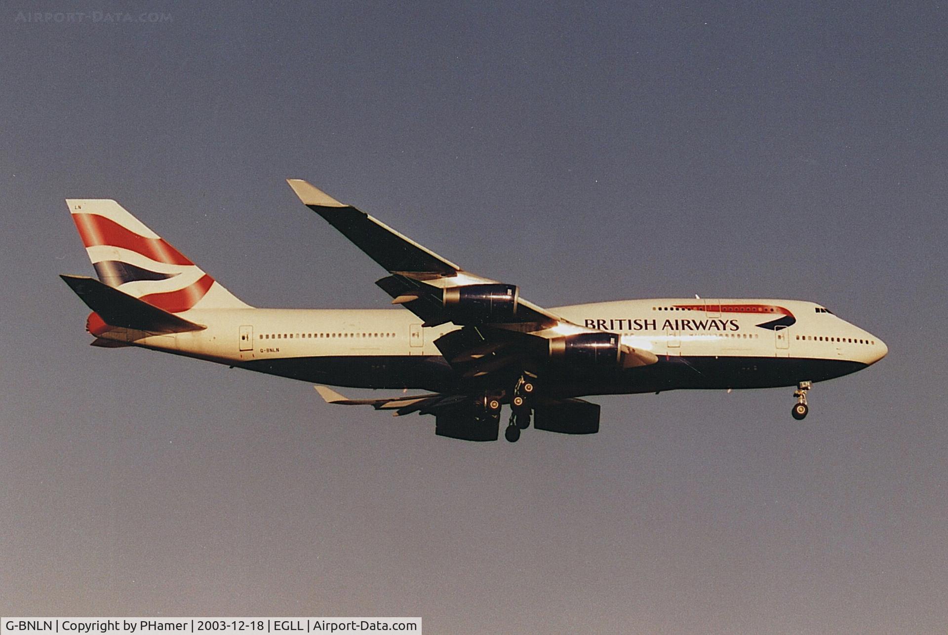 Aircraft G-BNLN, 1990 Boeing 747-436, c/n 24056 l/n 802, Heathrow, at EGLL, photo by PHamer