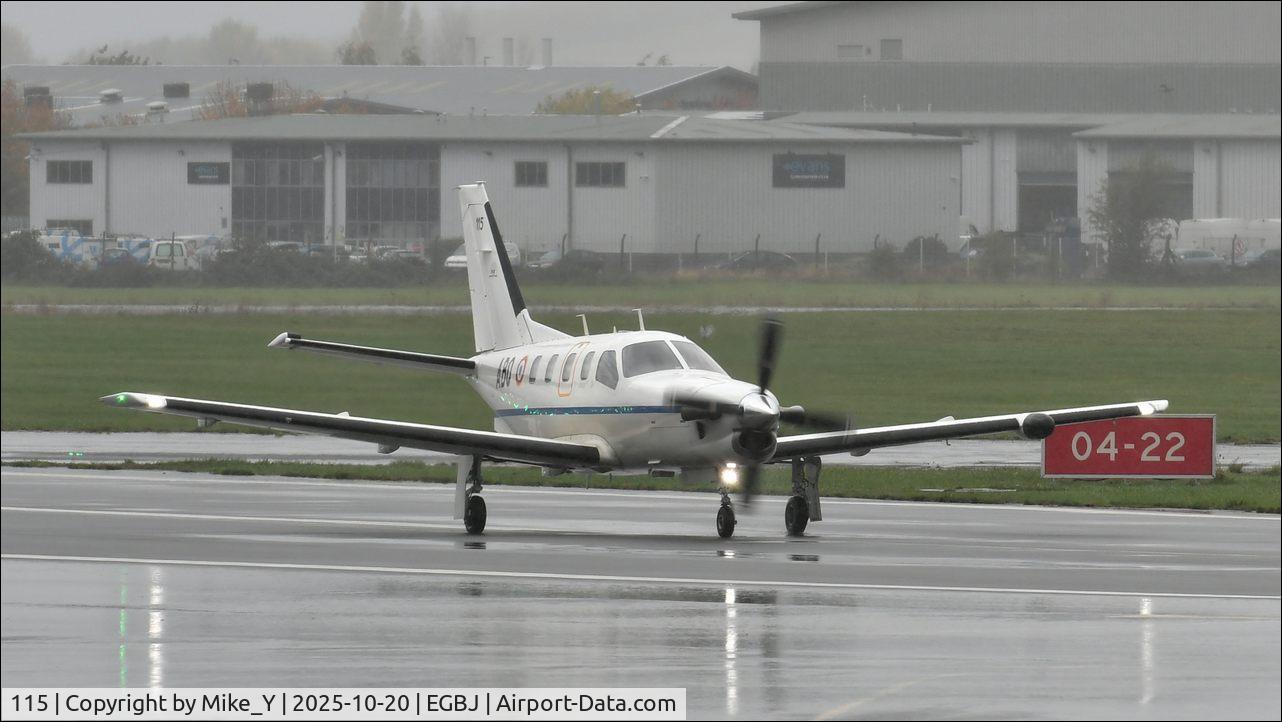 Aircraft 115, Socata TBM-700, c/n 115, TBM-700 of the French Army arriving at Gloucestershire Airport, at EGBJ, photo by Mike_Y