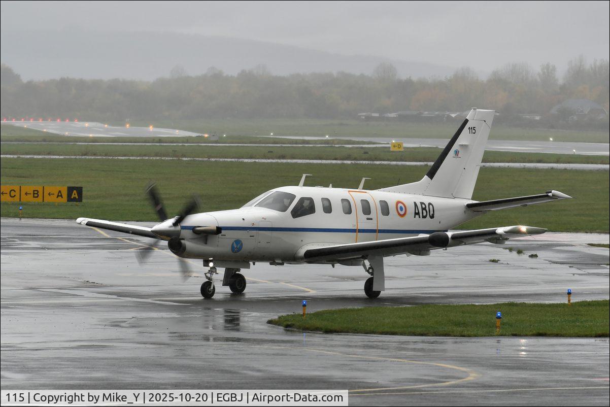 Aircraft 115, Socata TBM-700, c/n 115, TBM-700 of the French Army arriving at Gloucestershire Airport, at EGBJ, photo by Mike_Y
