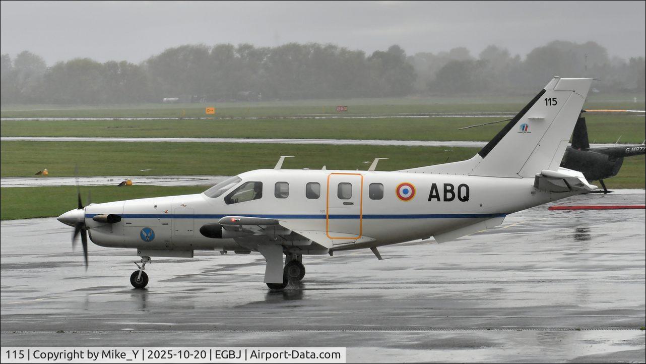 Aircraft 115, Socata TBM-700, c/n 115, TBM-700 of the French Army arriving at Gloucestershire Airport, at EGBJ, photo by Mike_Y