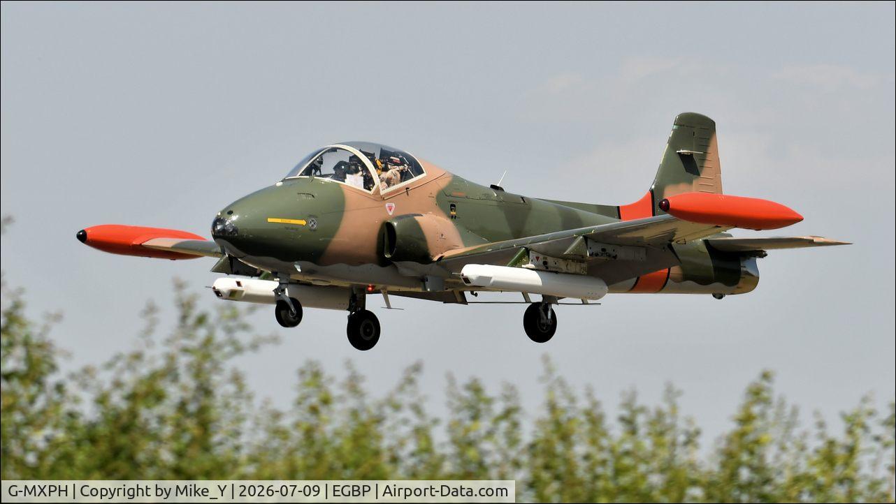 Aircraft G-MXPH, 1970 BAC 167 Strikemaster, c/n EEP/JP-1931, BAC 167 Strikemaster arriving at Cotswold Airport, at EGBP, photo by Mike_Y