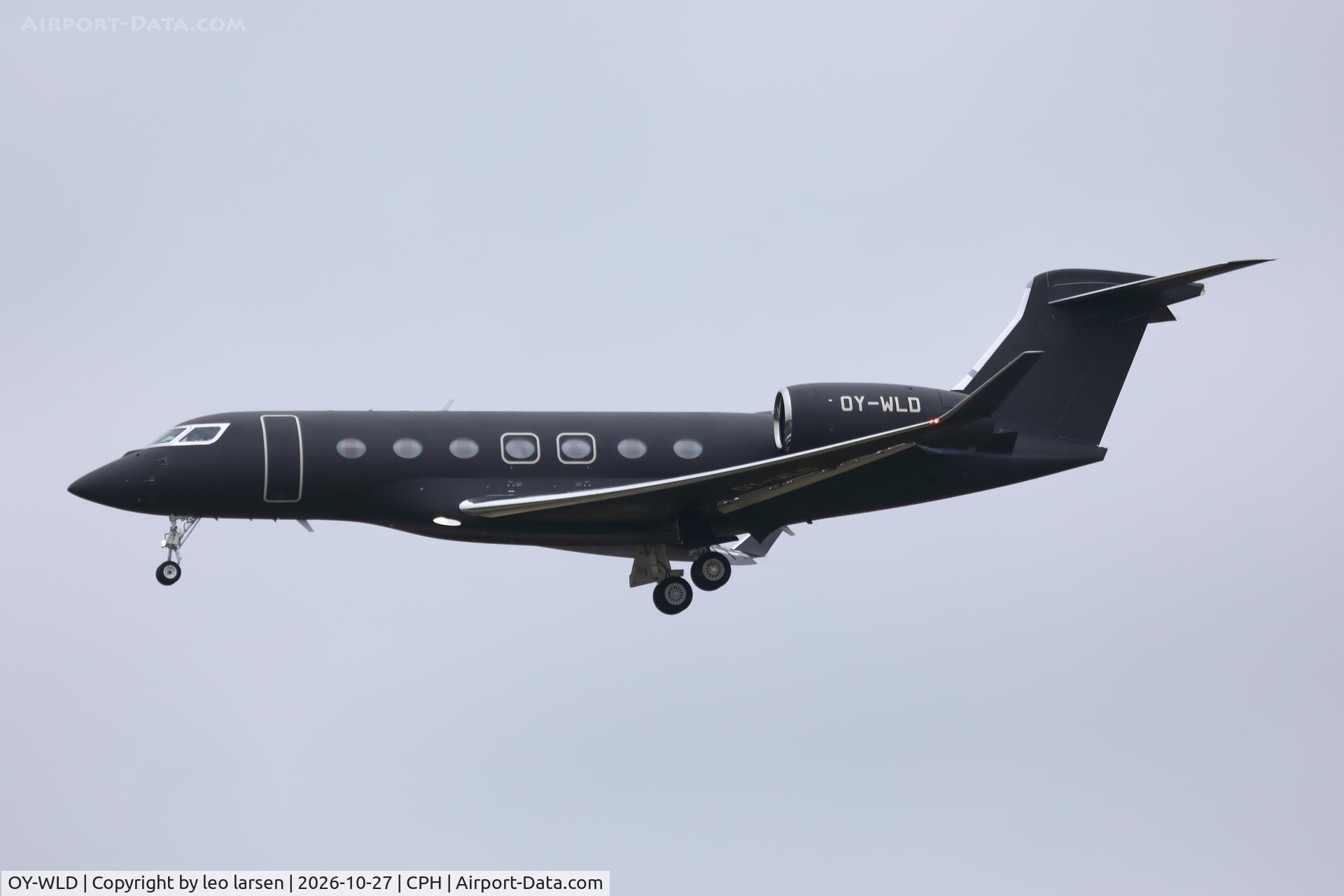 Aircraft OY-WLD, 2018 Gulfstream Aerospace GVII-G500, c/n 72019, Copenhagen 27.10.2026, at CPH, photo by leo larsen