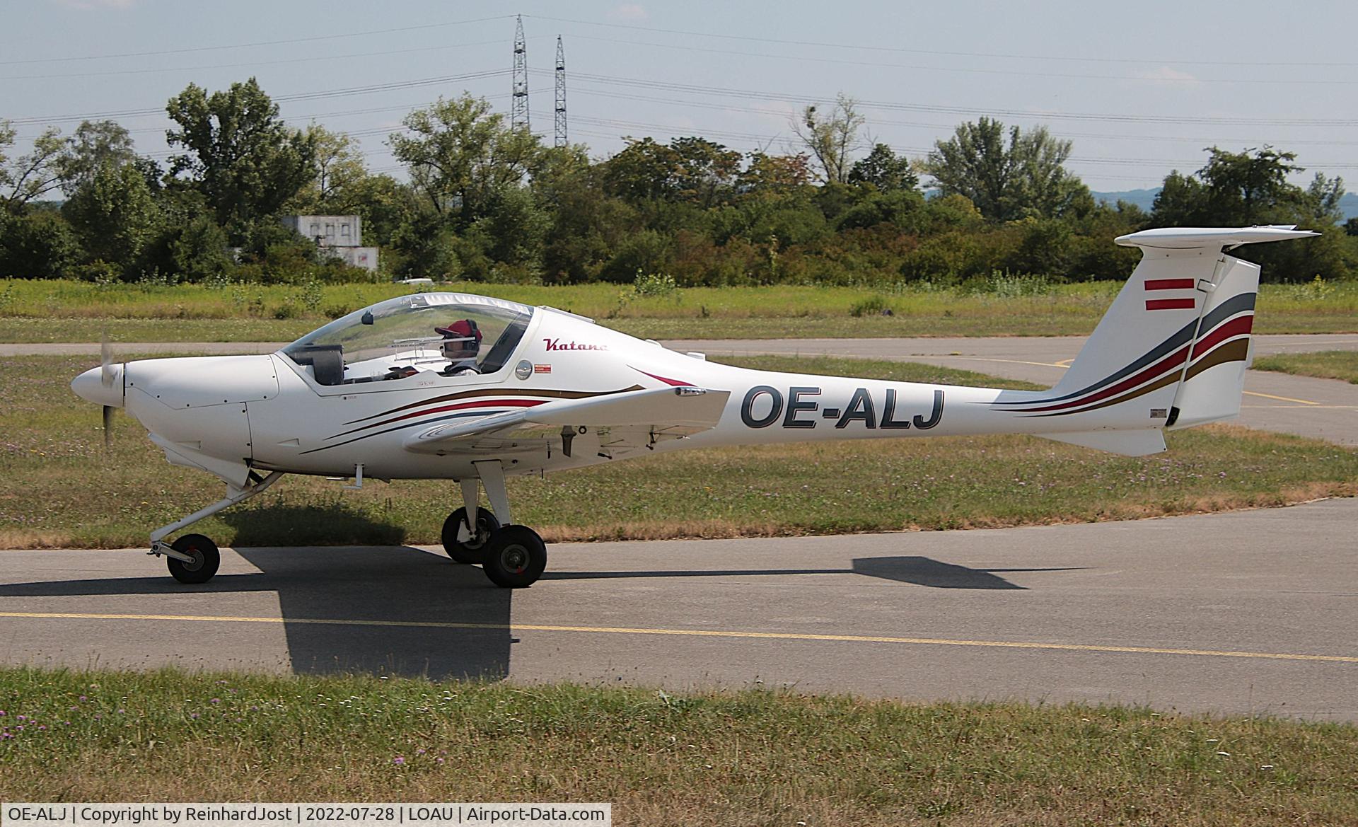 Aircraft OE-ALJ, HOAC DV-20 Katana, c/n 20089, With a new coat of paint at Stockerau, Austria, at LOAU, photo by ReinhardJost