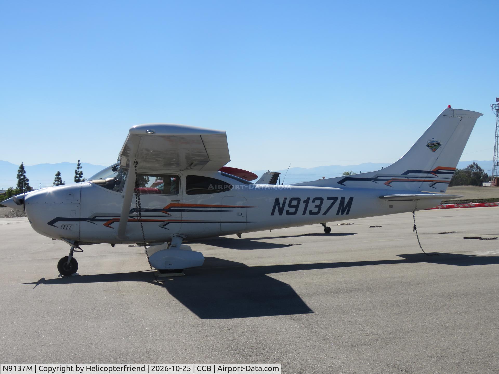 Aircraft N9137M, 1976 Cessna 182P Skylane, c/n 18264697, Parked in transit parking, at CCB, photo by Helicopterfriend