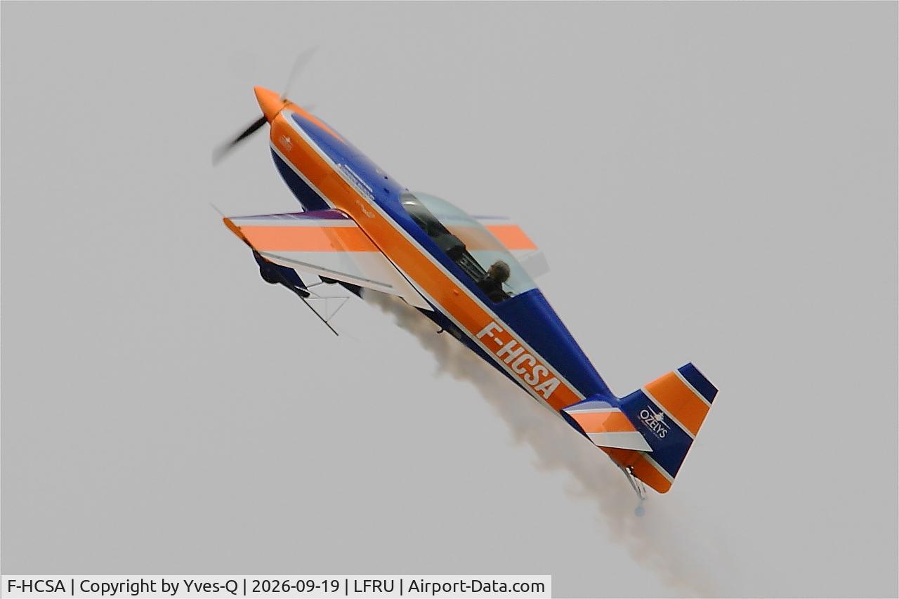 Aircraft F-HCSA, 2005 Extra EA-300LP, c/n 1216, Extra EA-300LP, On display, Morlaix-Ploujean airport (LFRU-MXN), at LFRU, photo by Yves-Q