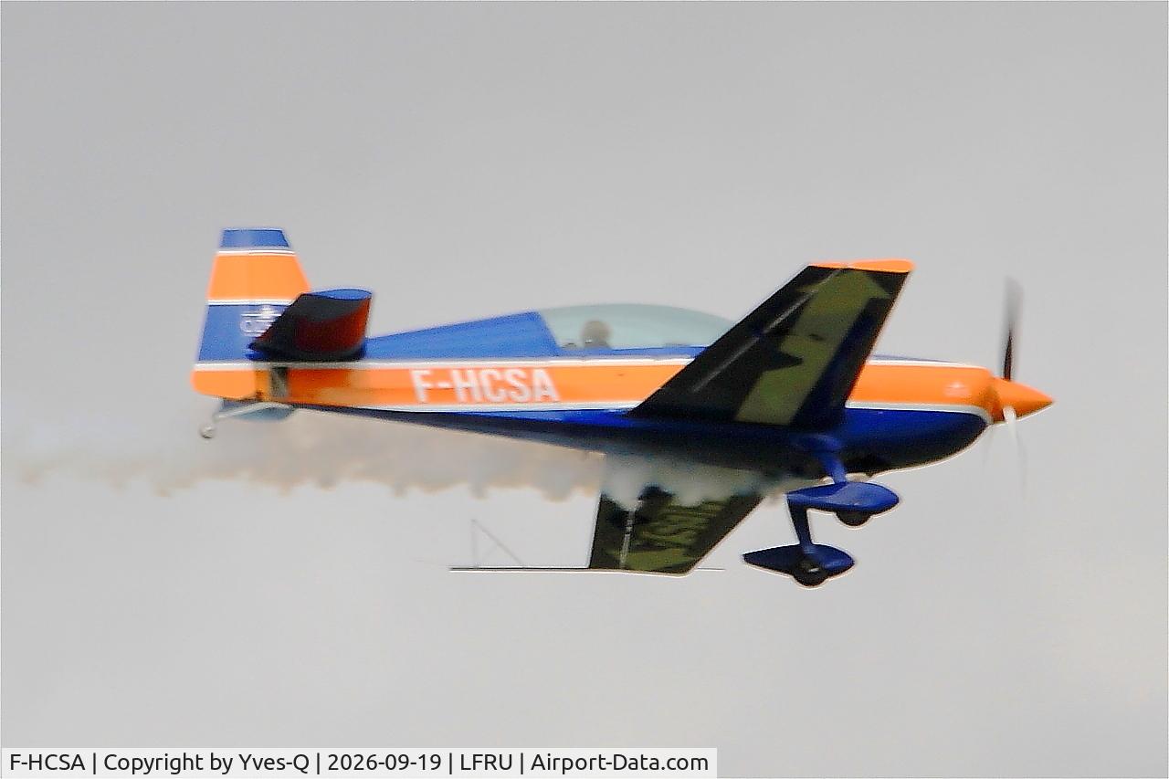Aircraft F-HCSA, 2005 Extra EA-300LP, c/n 1216, Extra EA-300LP, On display, Morlaix-Ploujean airport (LFRU-MXN), at LFRU, photo by Yves-Q