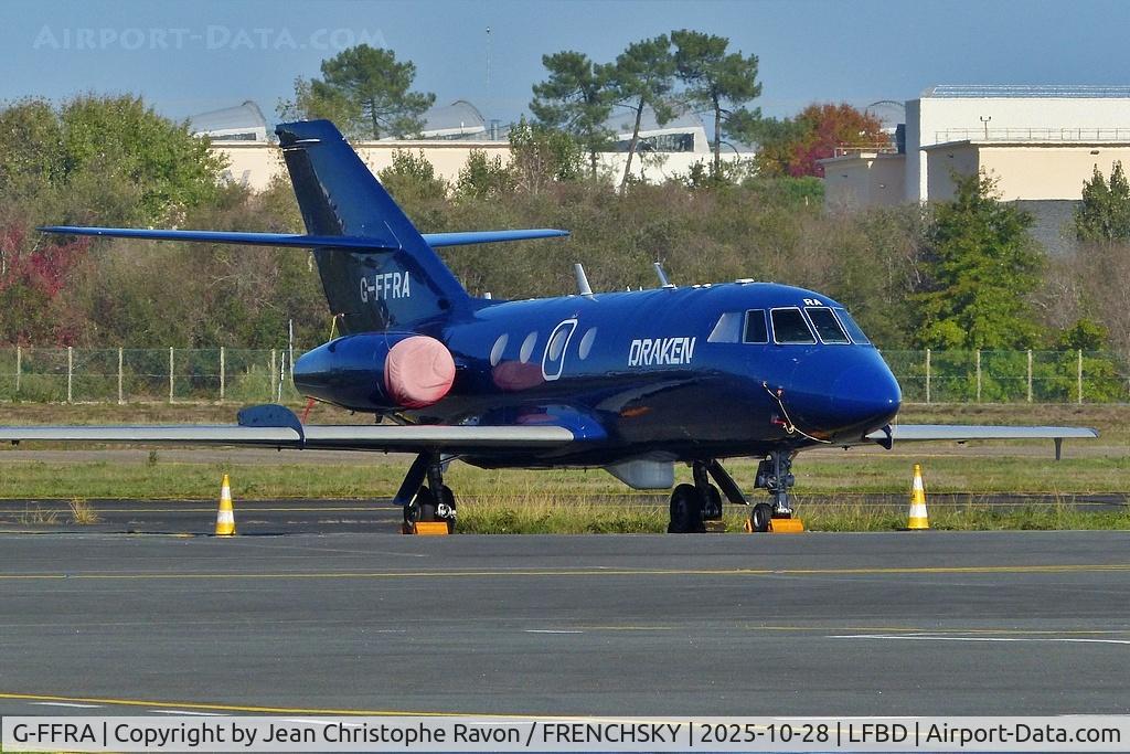 Aircraft G-FFRA, 1968 Dassault Falcon (Mystere) 20DC, c/n 132, Draken Europe, at LFBD, photo by Jean Christophe Ravon / FRENCHSKY