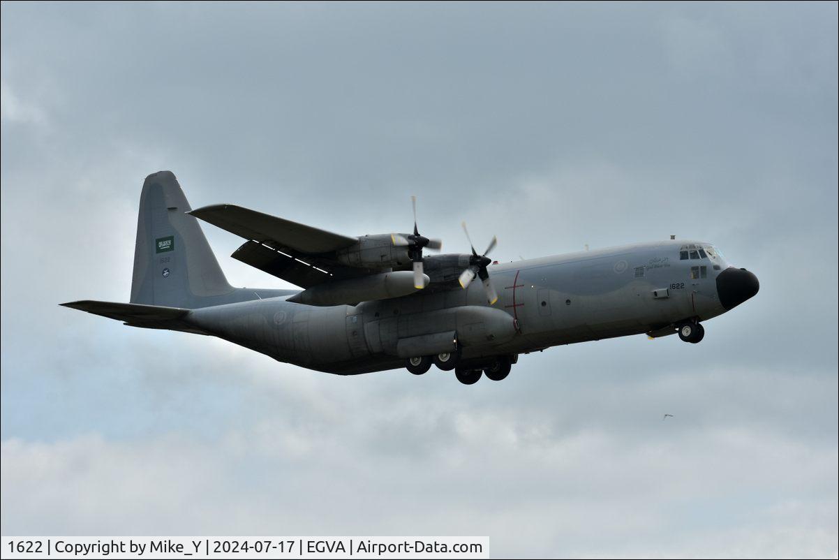 Aircraft 1622, 1990 Lockheed C-130H Hercules, c/n 382-5212, C-130H of the Royal Saudi Air Force arriving at RAF Fairford for RIAT 2024, at EGVA, photo by Mike_Y