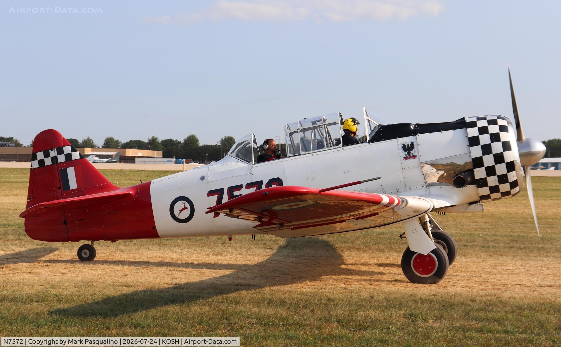 Aircraft N7572, 1941 North American AT-6D Texan, c/n 41-34018, North American AT-6D, at KOSH, photo by Mark Pasqualino