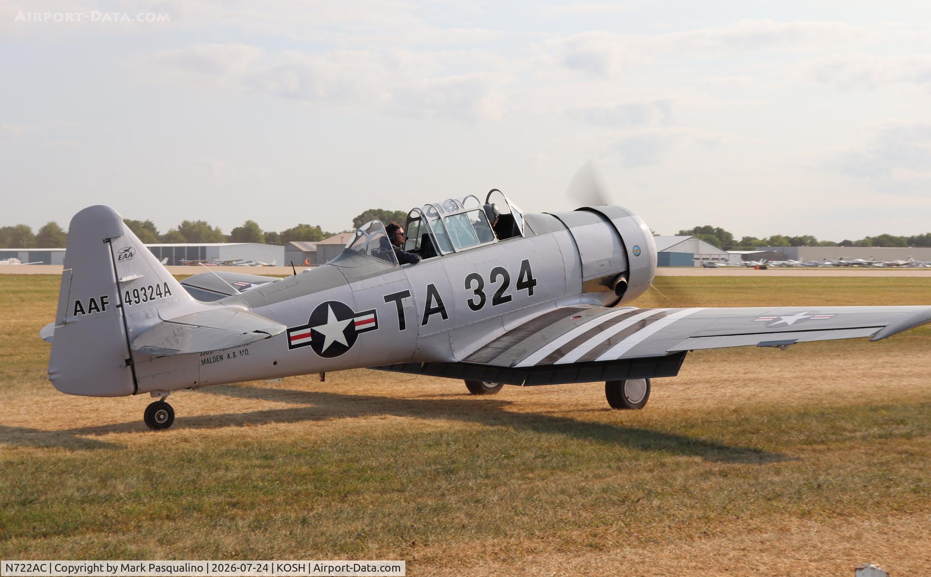 Aircraft N722AC, North American AT-6G Texan, c/n 168-346 (49-3242), North American AT-6D, at KOSH, photo by Mark Pasqualino