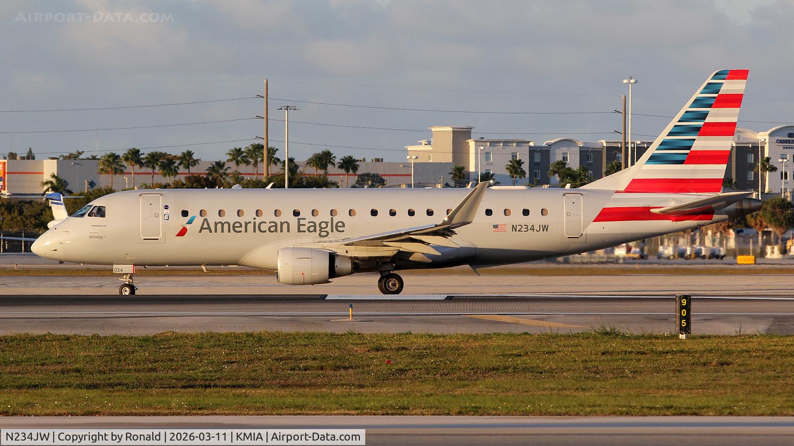 Aircraft N234JW, 2016 Embraer 175LR (ERJ-170-200LR), c/n 17000566, at mia, at KMIA, photo by Ronald