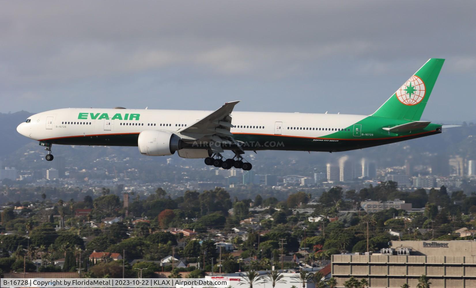 Aircraft B-16728, 2016 Boeing 777-36N/ER, c/n 42104 l/n 1419, EVA 773 zx tpe-lax, at KLAX, photo by FloridaMetal