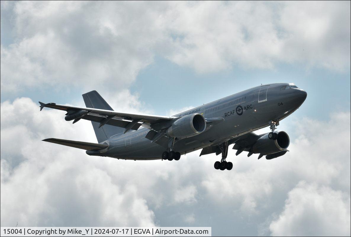 Aircraft 15004, 1987 Airbus CC-150 Polaris (A310-304(F)), c/n 444, Airbus CC-150 Polaris of the Royal Canadian Air Force arriving at RAF Fairford for RIAT 2024, at EGVA, photo by Mike_Y