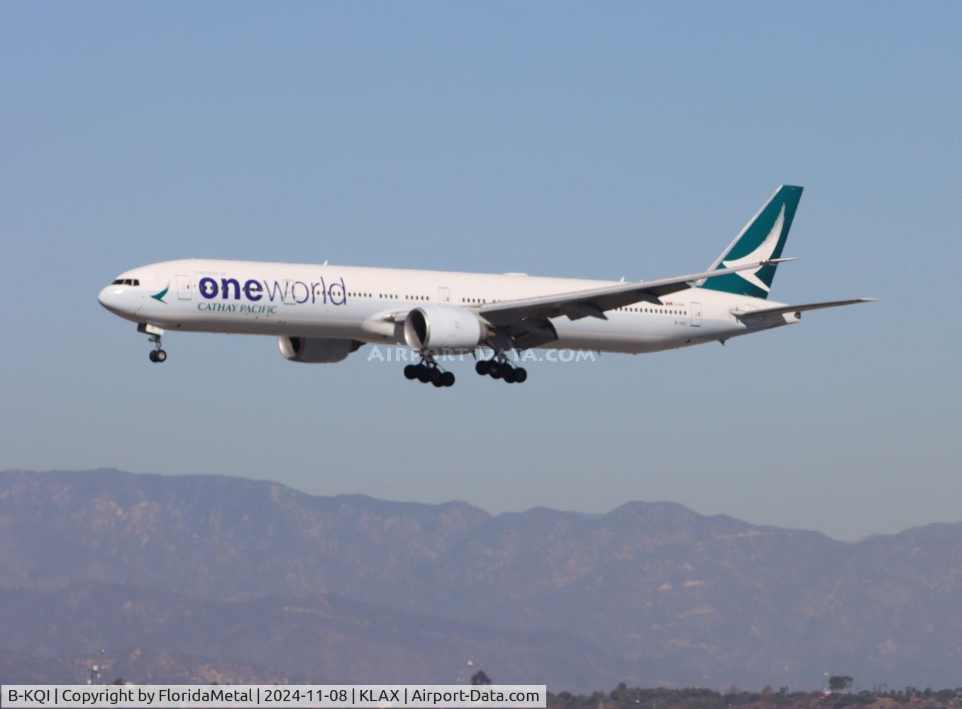 Aircraft B-KQI, 2013 Boeing 777-367/ER, c/n 41429 l/n 1139, CPA 773 zx hkg-lax, at KLAX, photo by FloridaMetal