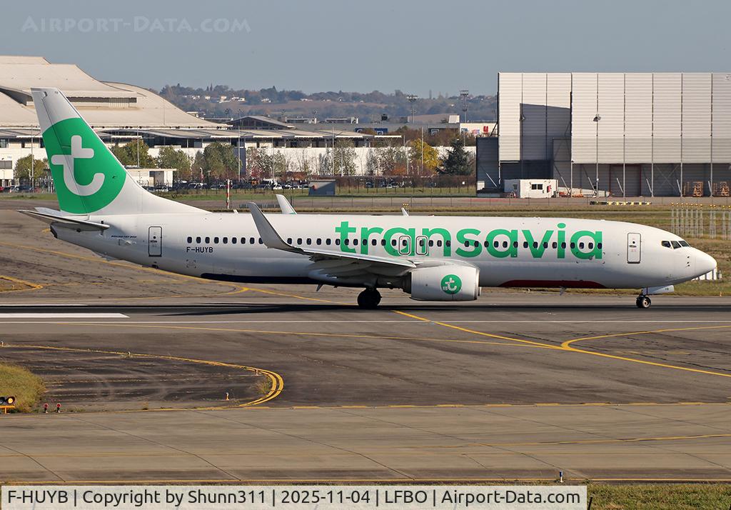 Aircraft F-HUYB, 2017 Boeing 737-8JP, c/n 42274 l/n 6247, Lining up rwy 14R for departure..., at LFBO, photo by Shunn311