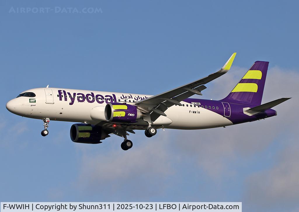 Aircraft F-WWIH, 2025 Airbus A320-251N, c/n 12781, C/n 12781 - To be HZ-FBQ, at LFBO, photo by Shunn311