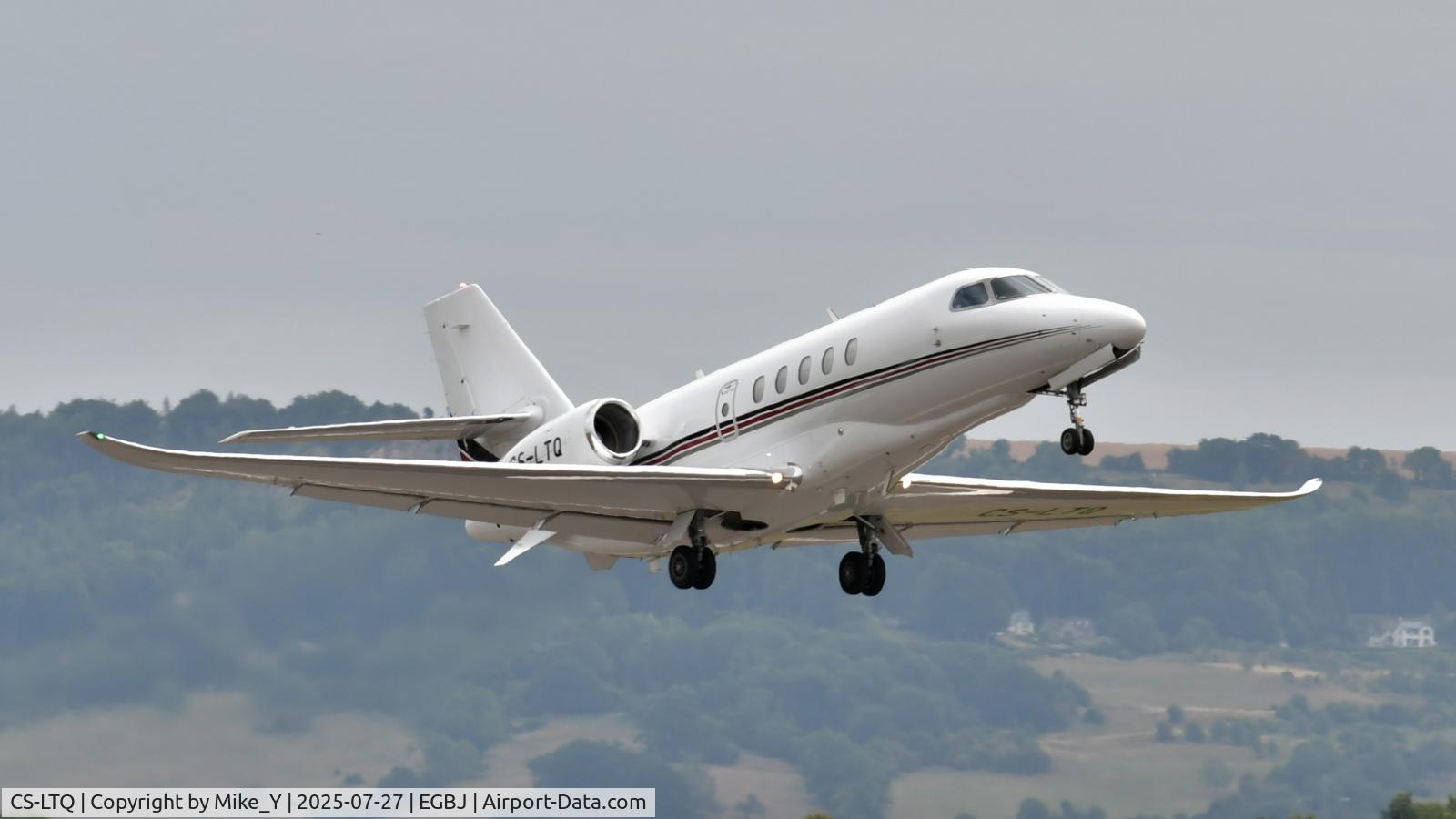 Aircraft CS-LTQ, 2021 Cessna 680A Citation Latitude, c/n 680A-0283, Cessna 680A Citation Latitude departing Gloucestershire Airport, at EGBJ, photo by Mike_Y