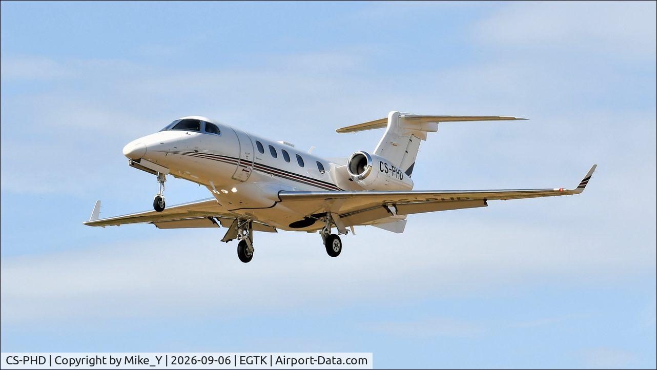 Aircraft CS-PHD, 2014 Embraer EMB-505 Phenom 300, c/n 50500225, Embraer EMB-505 Phenom 300 arriving at London Oxford Airport, at EGTK, photo by Mike_Y