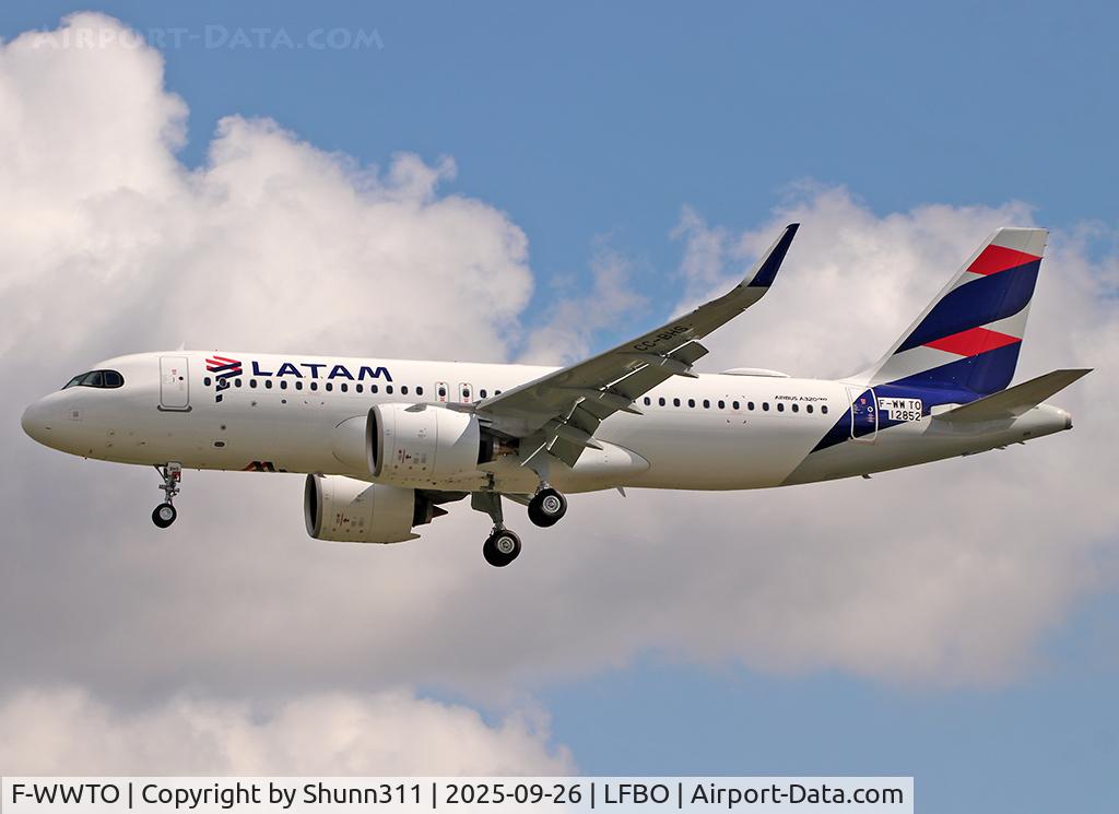 Aircraft F-WWTO, 2025 Airbus A320-271N, c/n 12852, C/n 12852 - To be CC-BHS, at LFBO, photo by Shunn311