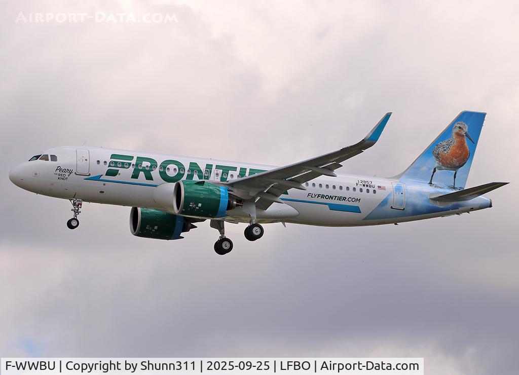 Aircraft F-WWBU, 2025 Airbus A320-271N, c/n 12857, C/n 12857 - To be N402FR, at LFBO, photo by Shunn311