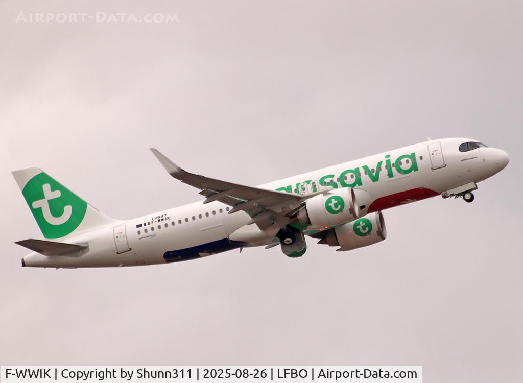 Aircraft F-WWIK, 2025 Airbus A320-252N, c/n 12687, C/n 12687 - To be F-HXST, at LFBO, photo by Shunn311