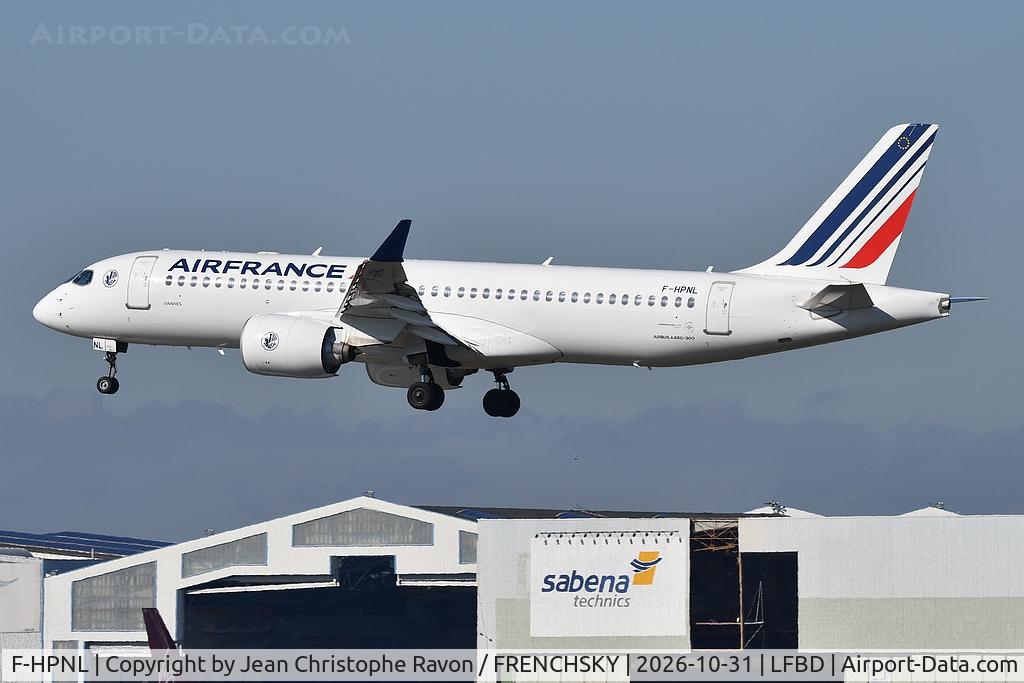 Aircraft F-HPNL, 2024 Airbus A220-300, c/n 55291, Paris (CDG) Bordeaux (BOD) AF7434, at LFBD, photo by Jean Christophe Ravon / FRENCHSKY