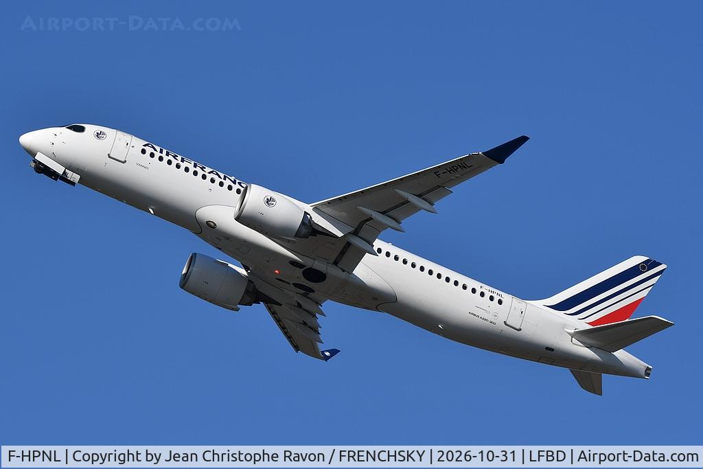 Aircraft F-HPNL, 2024 Airbus A220-300, c/n 55291, Bordeaux (BOD) Paris (CDG) AF7435, at LFBD, photo by Jean Christophe Ravon / FRENCHSKY
