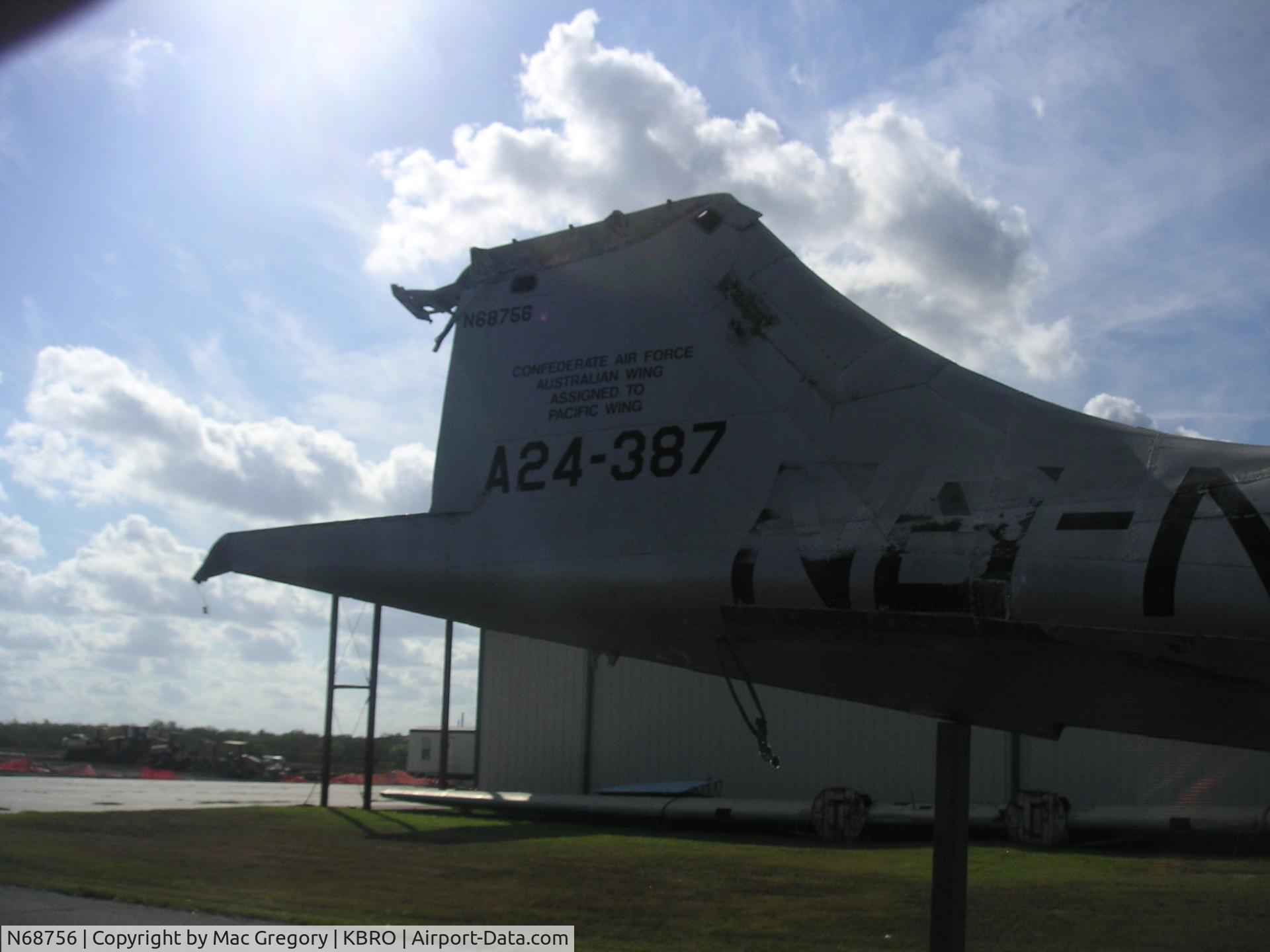 N68756, Consolidated Vultee 28-5ACF C/N 1954 (USN46590), a/c in drydock with Conf. Air Force Brownsville, Tx
