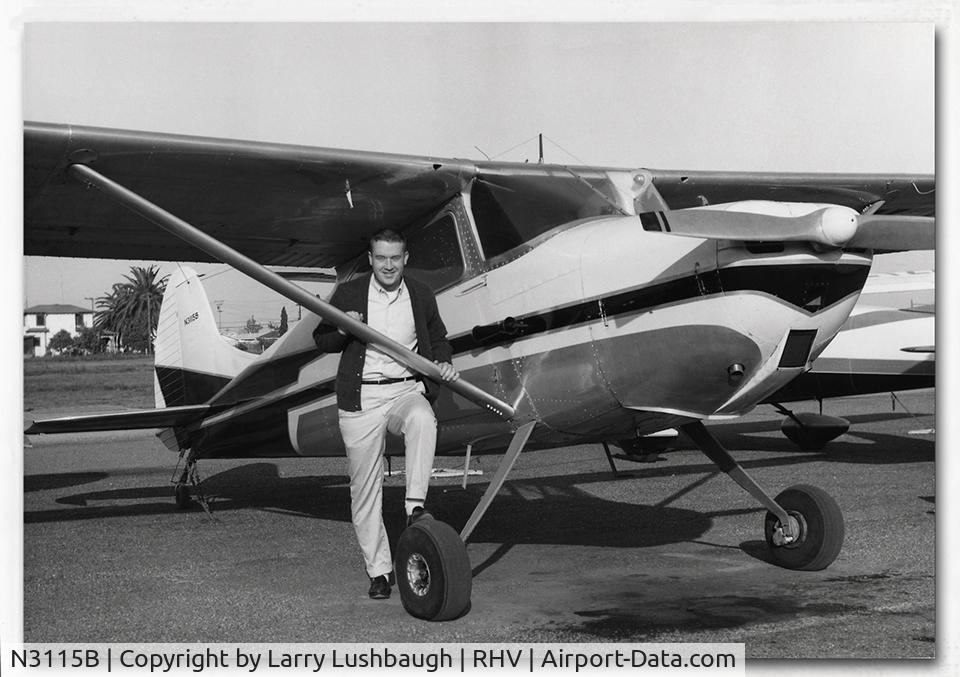 N3115B, 1952 Cessna 170B C/N 25357, 15B at Reid Hillview Airport, San Jose, CA June 1966
