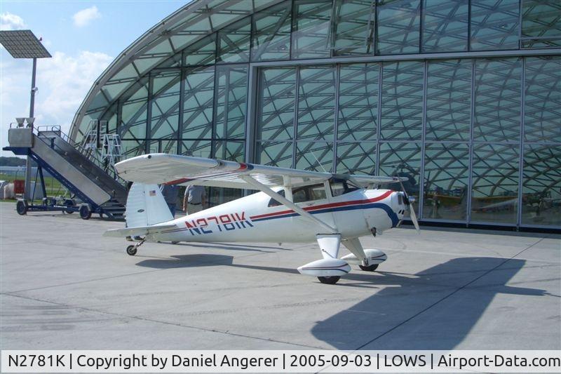 N2781K, 1947 Luscombe 8E Silvaire C/N 5508, in front of hangar 8 salzburg
