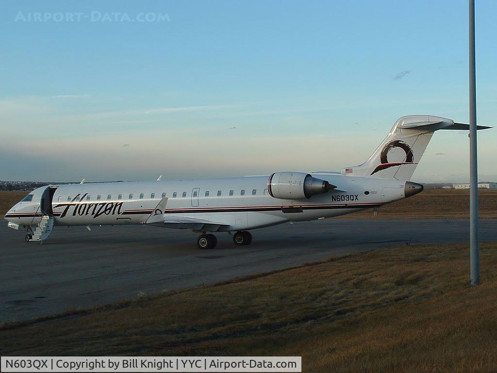 N603QX, 2001 Bombardier CRJ-550 C/N 10011, Parked at Field for service.